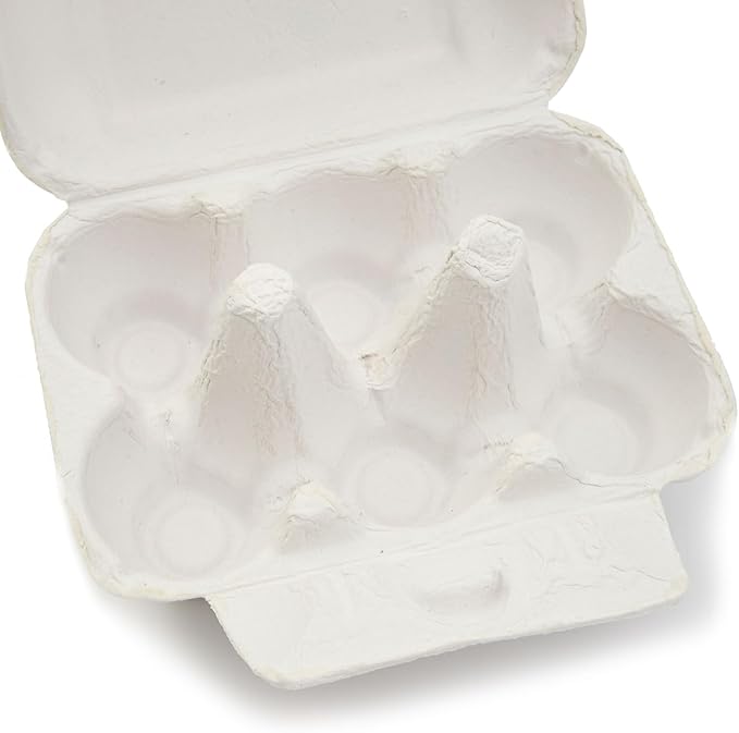 Juvale Half Dozen Egg Cartons - Pack of 20 Reusable Compressed Pulp Egg Cartons for Crafts & Markets - White, Half Dozen