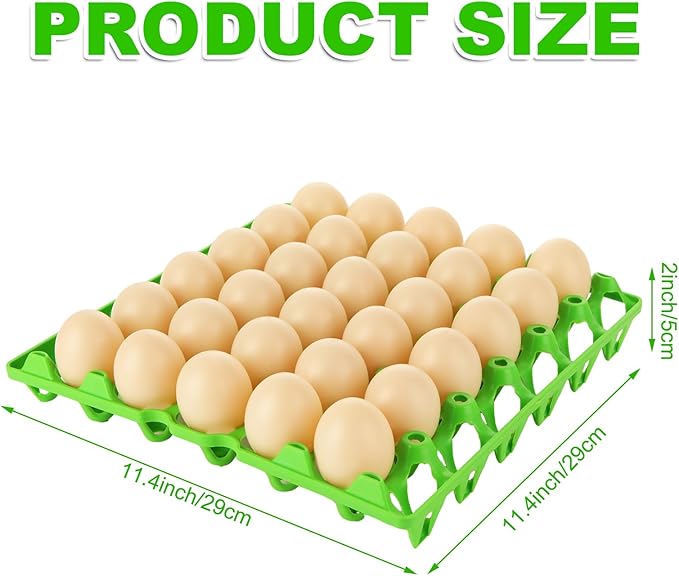 16 Pack Plastic Egg Tray Egg Crates, 30-Egg Flats Egg Cartons, Stackable Egg organizer Crates for Home Chicken Farmers, Plastic Egg Crate Hold Multiple Eggs for Storing, Sorting, Shipping Eggs