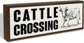 Animal Decor, Cattle Crossing Sign, Tabletop Decors, Rustic Farmhouse Wall Decor Art for Home, Living Room, Office, Entryway, Funny Bar Signs, Porch Decors 9.5x3.1x1 inches