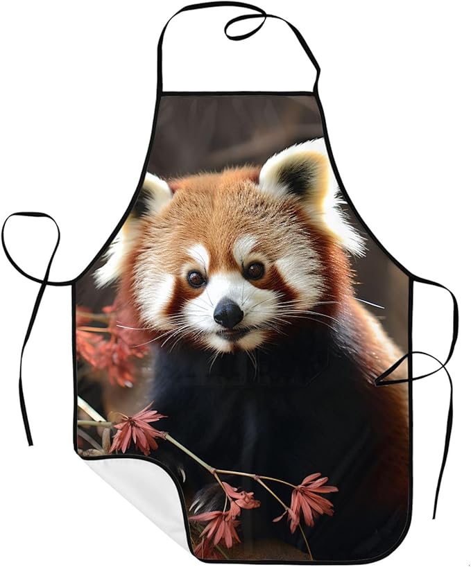 Kitchen Aprons for Men Women Waterproof Apron with 2 Pockets Tropical plants and parrots Apron Adjustable Bib Aprons