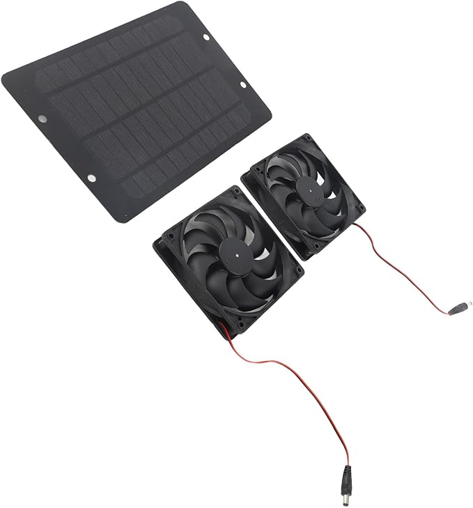 Solar Fan, Chicken Coop Accessories Solar Heater for Chicken Coop 20W Solar Powered Exhaust Fan for Outside Chicken Coops, Greenhouses, Sheds