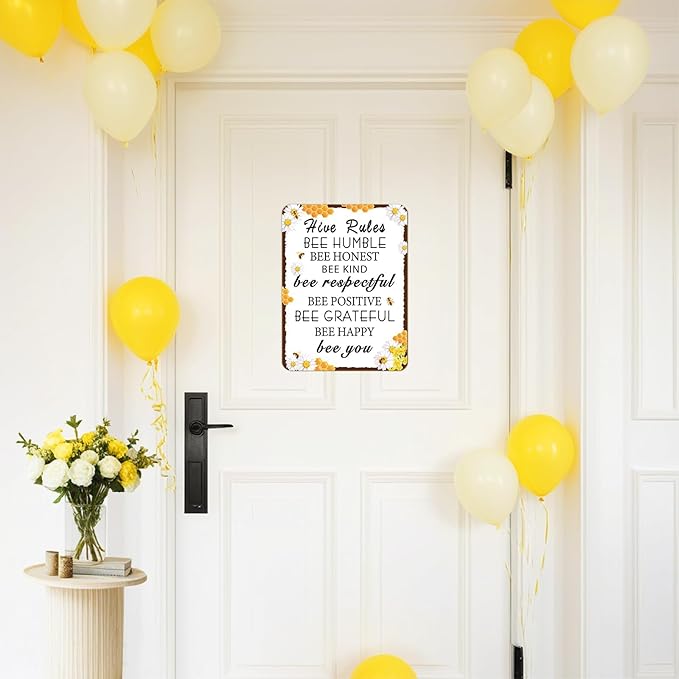 WERNNSAl 9PCS Bee Birthday Party Decorations - Honey Bee Signs Decoration for Kids Girls Farm Bee Birthday Party Funny Bumble Bee Hive Decor for Happy Bee Day Baby Shower Supplies Bee Sign Posters on Garden Home Yard Wall Decor