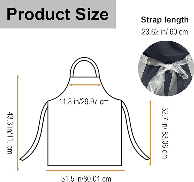ELEBOX Waterproof Oil Proof Bib Apron Utility Apron Chemical Resistant Apron with Sleeve Work Apron Ultra Lightweight