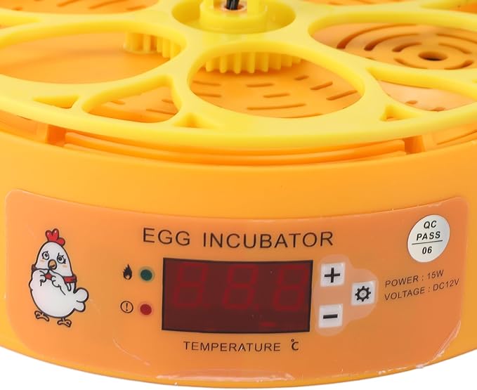 6 Egg Incubator Automatic Temperature Humidity Control Poultry Hatcher Egg Hatching Machine for Chicken Duck Quail Eggs with Visual Window Compact Design (US Plug 110‑220V)