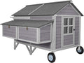 Aivituvin Chicken Coop Mobile Wooden Hen House with Nesting Box,Large Poultry Cage Upgrade with Strong Iron Frame,Durable & Waterproof