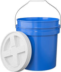5-Gallon Blue Bucket Pail with Gamma Seal Screw on Airtight Lid, Metal Handles with Plastic Grip for Easy Carrying, Easy Stack and Store, Heavy-Duty 90MIL Extra Durable, Food Grade, BPA Free - 1 Pack