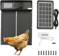 Automatic Chicken Coop Door Solar Powered, LCD Display Chicken Door with Timer & Light Sensor, Remote Control & 4 Modes, Anti-Pinch, Weatherproof