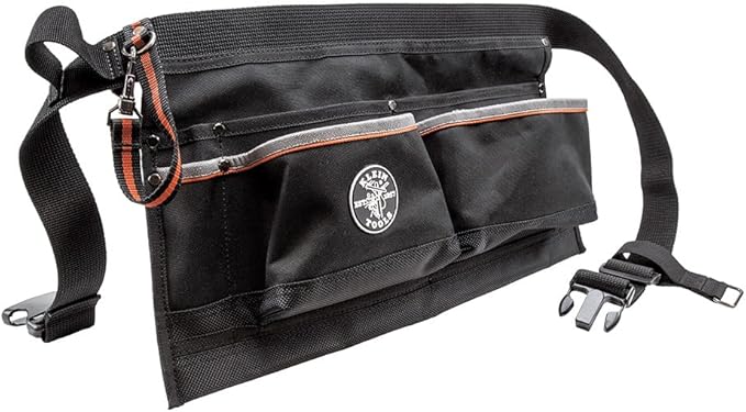 Klein Tools 5244 Tool Apron, Tape Thong and Four Reinforced Pockets for Hand Tools, Waist Size 32 to 53-Inch