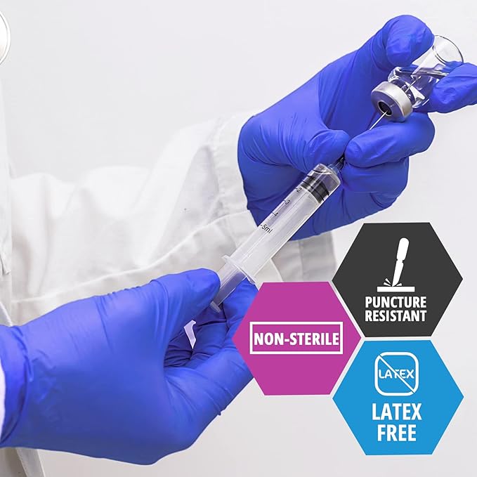 MED PRIDE Nitrile Medical Exam Gloves - Disposable Powder & Latex-Free Surgical Gloves For Doctors Nurses Hospital & Home Use