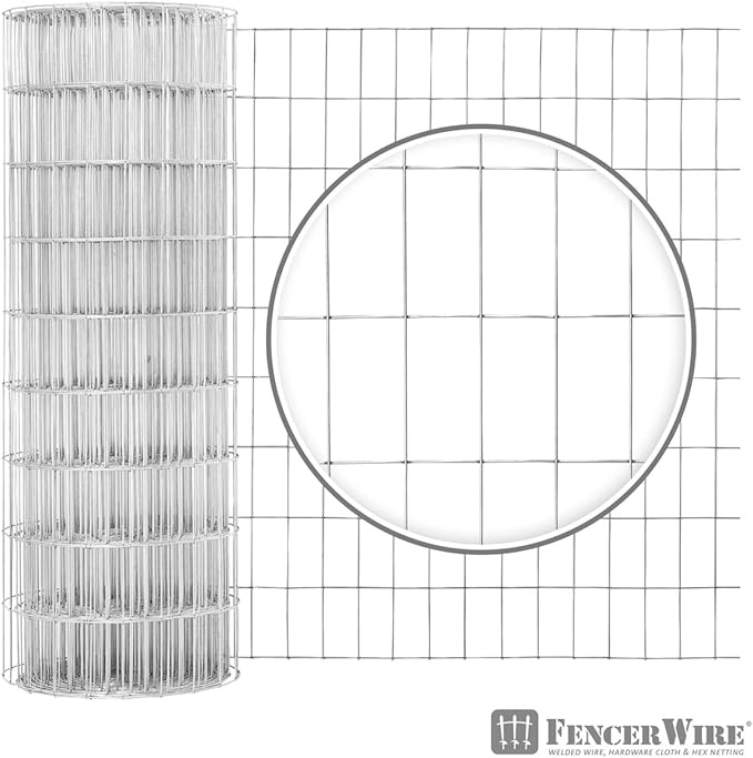 Fencer Wire Welded Wire Fence 12.5 Gauge, Galvanized Welded Fence Wire Roll, Mesh Size 2-Inch x 4-Inch, Hog Wire Fencing Cage, Multiple Use for Home Improvement & Animals Enclosure (3ft. x 50ft.)
