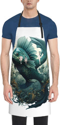 Tyrannosaurus rex Heavy Duty Waterproof Apron with Pockets for AdultsResistant Grilling, Gardening, Painting