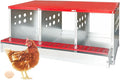 Chicken Nesting Boxes, 3 Compartments Metal Chicken Laying Box with Roll Out Egg Collection with Large Vented Holes for Chickens, Hens, Ducks, Large Egg Laying Boxes (3 Compartments)