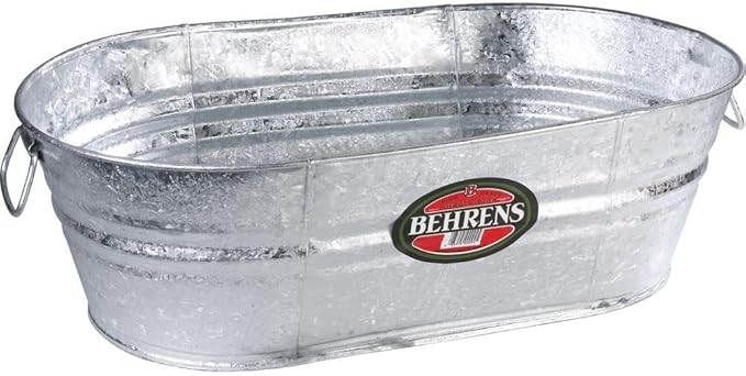Behrens Hot Dipped Galvanized Steel Oval PlanterTub 10-1/2 Gallon