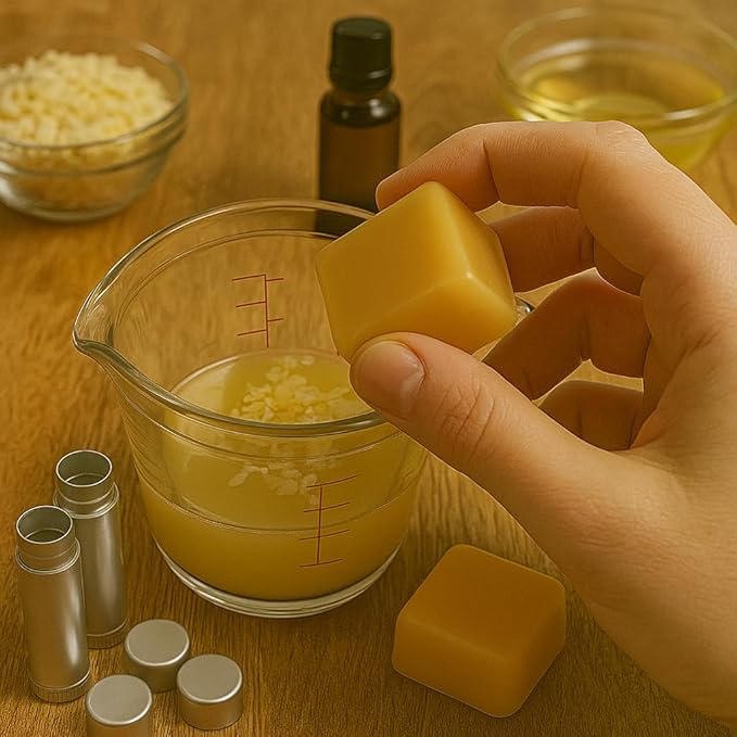 Pure Beeswax Blocks – USA Made, Beekeeper Bar Crafted – Natural Beeswax for Crafting, Woodworking, Lip Balm, Cast Iron Seasoning – Premium Quality, Eco-Friendly, Chemical-Free (2 Pack)