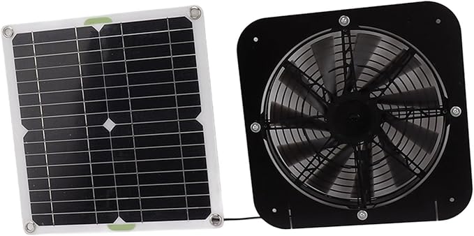 13.5 Inch Solar Powered Fan,solar powered fan for chicken coop,100W Solars Ventilation Exhaust Fans Round Effective Cooling Solars Panel Fans Kit For Greenhouse Chicken Coop