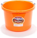 Plastic Animal Feed Bucket (Navy) - Little Giant - Round Plastic Feed Bucket with Metal Handle (8 Quarts / 2 Gallons) (Item No. P8ORANGE6)