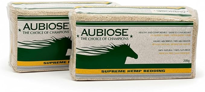 High Grade French Hemp Bedding, 44lb (400L) Jumbo Bulk Bag of Extremely Low Dust Shavings for Horses, Chickens, Small Animals, Rats, Guinea Pigs, Bunny Rabbits, Reptiles (Pack of 2)