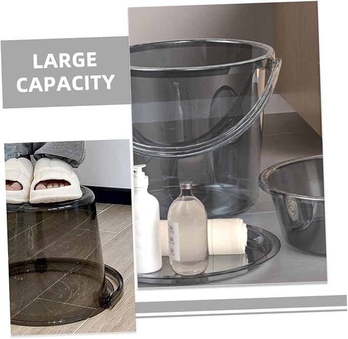 PRETYZOOM Bucket Set Washing Paint Art Bucket Water Container for Farm Bath Bucket Sterilising Bucket Tubs Large Capacity Bucket Utility Pail Wash Basin Water Pail Sink Light Grey Plastic