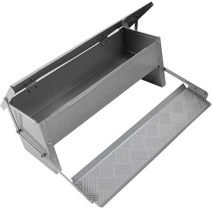 AYNEFY Automatic Chicken Feeder, Large Capacity Steel Poultry Food Dispenser with Lid, Water, for Farm Outdoor Use Pet Feeder