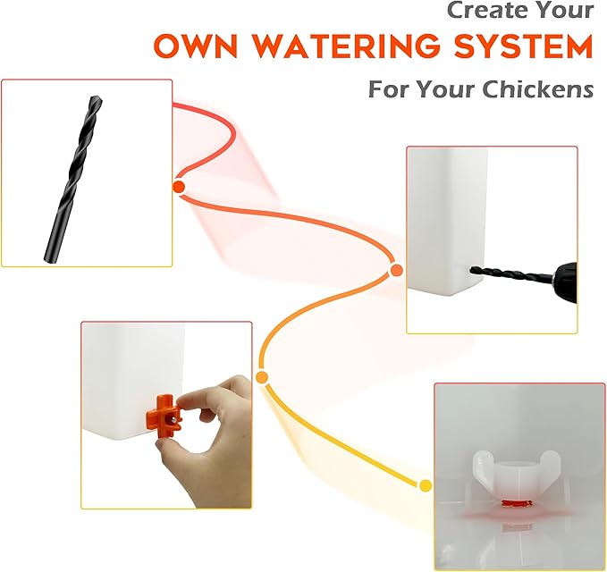 Chicken Waterer Nipple Horizontal Side Mount Automatic Nipples Drinker for Chickens 16 Pack