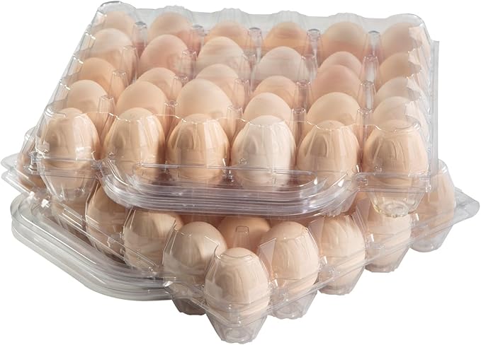 30 Piece Portable Transparent Egg Cartons Plastic Egg Container Specification 5×6 30 Piece Plastic egg Paper Box Suitable For Farm Egg Carton (5x6 30 portable bulk egg cartons, 30 pieces)