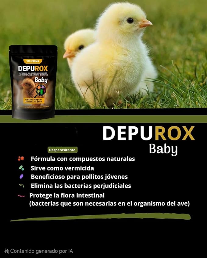 DepuroxBaby Powder Supplement for Chicks/Pollitos - Natural Supplement for Chick 226 gr. (8oz)