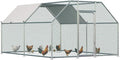 Esright Metal Large Chicken Coop Run for Yard with Cover, 13x10x6.4 FT Walk-in Chicken Pen for Outdoor, Backyard, and Farm, Hen Cage House Suitable for 8-12 Chickens, Flat Roof