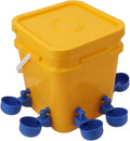 High Capacity Automatic Chicken Waterer Bowl with 12L Handheld Bucket Gravity Watering System for Quail, Easy Installation - Durable Plastic (Bucket + Blue Bird Bowl + Black Screws)