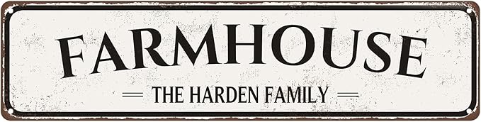 Vintage Metal Street Signs, Rustic Wall Art Plaques, Farmhouse Kitchen Home Bathroom Camping Bar Retro Decor Indoor Outdoor Road Sign 16 x 4 inch (FARMHOUSE)