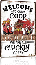 Welcome to Our Coop Funny Chicken Sign Chicken Coop Sign Chicken Decor, Farm Signs for Home Kitchen Outdoor Farmyard, Chicken Decor for Country Cottage, Chicken Lover Sign for Chicken Lover