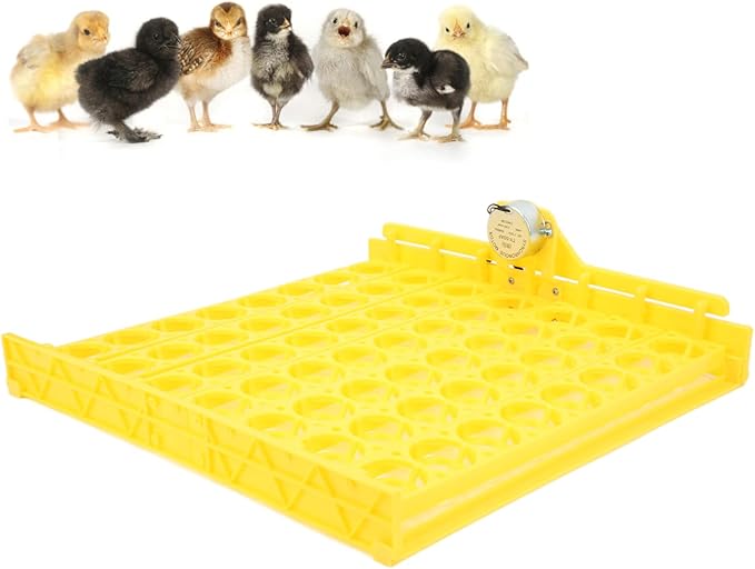 Zerodis Automatic Egg Turner, 110V Swing Around 45 Degrees to Turn The Egg Tray Egg Hatching Tray 56 Eggs Fully Automatic Incubator(Below 110V)