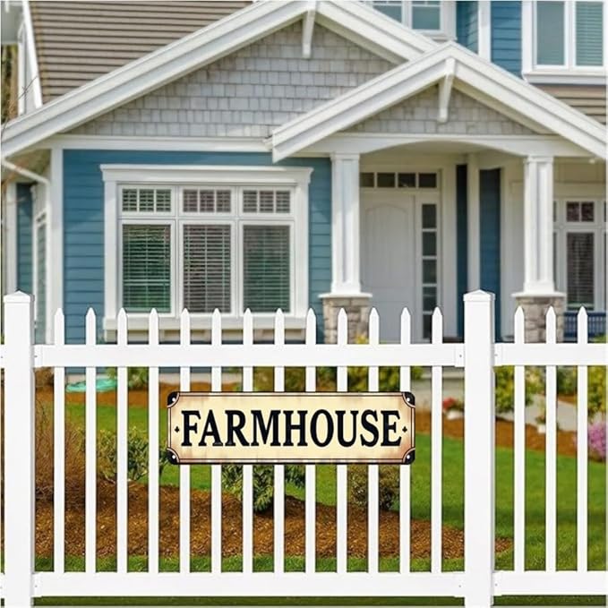 Decorative Tin Sign 16 * 4 Inches –Farmhouse For Farm, Backyard, Patio | Farmhouse Sign, Vintage Decor for Home, Outdoor Sign