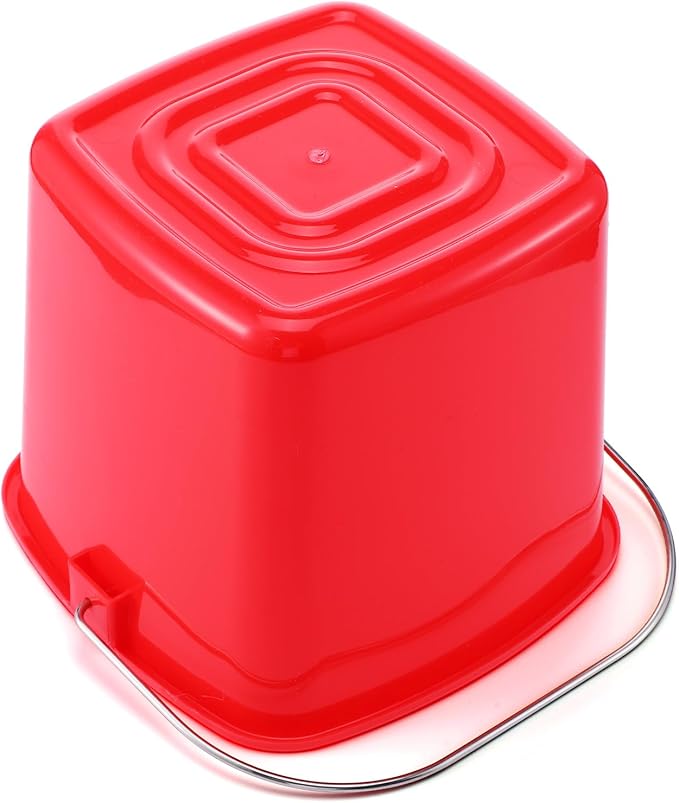 4 Pack Small Cleaning Pail, Square Detergent Bucket with Spout and Handle for Home, Offices, School, Commercial Use