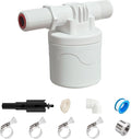 Chicken Waterer Float Valve Kit - Top Inlet, Compatible with Various Chicken Water Cups & Nipples, Includes Fixing Clip, 4 Hose Clamps, Raw Tape, 1/2 to 3/4 Inch Adapter