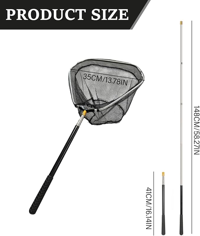 Chicken Net, Stainless Steel Retractable Chicken Catcher Extend to 16-58 Inch, Functional Fishing Net for Poultry, Butterfly