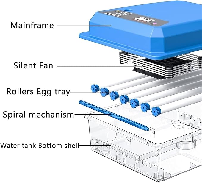 30 Eggs Incubator Automatic Turning and Digital LED Display Temperature Control Hatching Poultry for Chickens Ducks Goose Birds