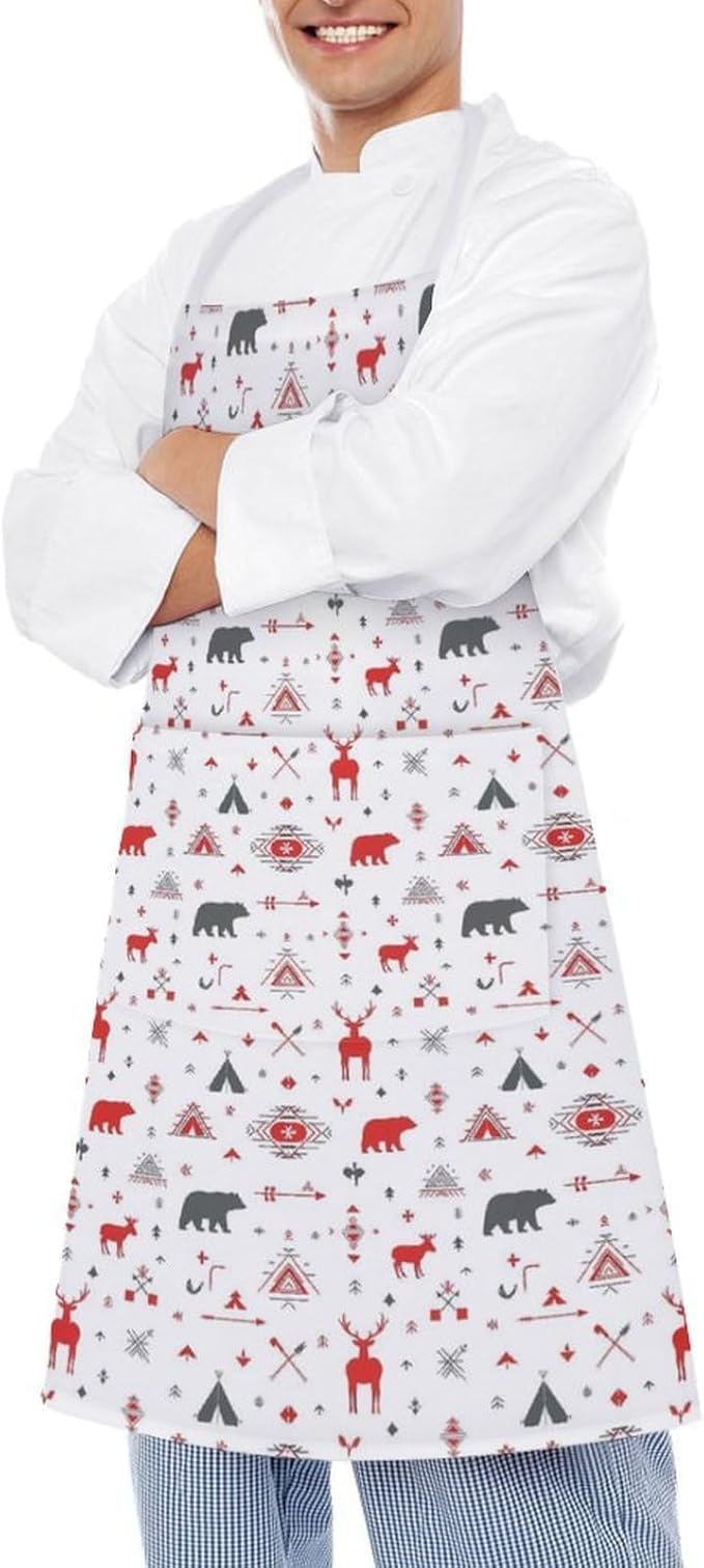 Chef Bib Apron for Restaurant, Anti-Stain with Pocket Adjustable, Cooking Dishwashing Lab Use
