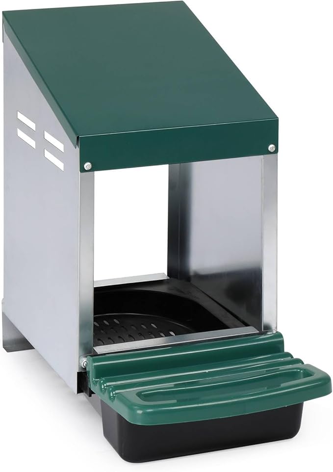 Chicken Nesting Boxes, Single Roll Out Poultry Brooder Box with Plastic Basket, Strong and Durable Single Compartment Chicken Laying Box, Perch Cover for Hen, Chicken Coop (Green)