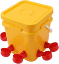 High Capacity Automatic Chicken Waterer Bowl with 12L Handheld Bucket Gravity Watering System for Quail, Easy Installation - Durable Plastic (Bucket + Red Bird Bowl + Black Screws)