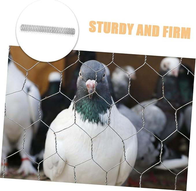 1 Roll Galvanized Wire Fence: 15.7inch X 13.1ft Heavy Duty Mesh for Chicken Coop - Farmhouse Poultry Netting - Bird Deer Barrier for Garden