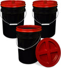 ePackageSupply 5 Gallon Black Bucket with Gamma Seal Screw on Airtight Lid | Made in USA | Food Grade | Heavy-Duty HPDE Plastic | Durable 90 Mil All Purpose Pail | Easy Stack and Store | BPA Free