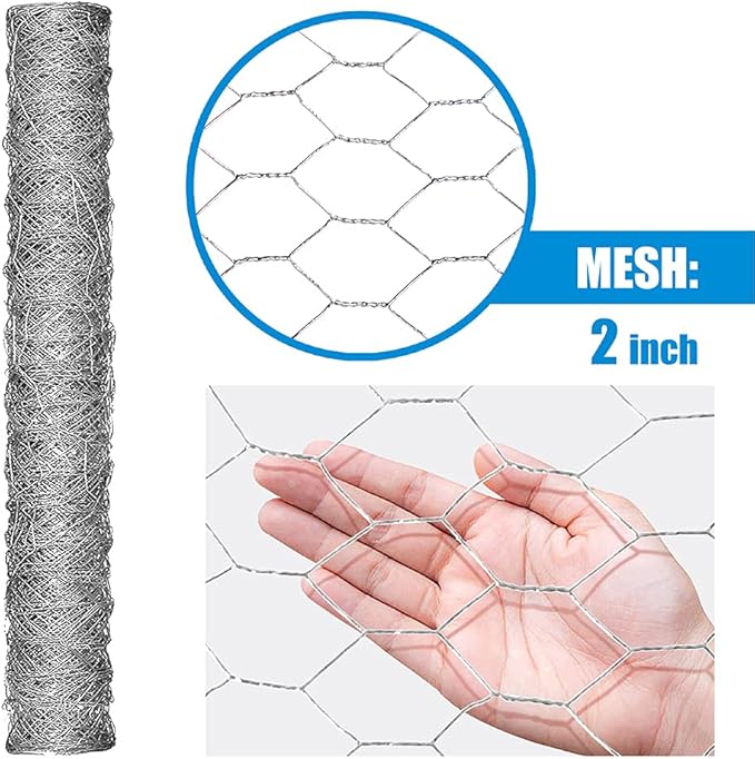 Fencer Wire 20 Gauge Galvanized Poultry Hex Netting with 2 inch Mesh