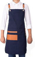 NEOVIVA Canvas Tool Apron for Men and Women with Pockets, Heavy Duty Cross Back Work Apron for Shop BBQ Woodworking