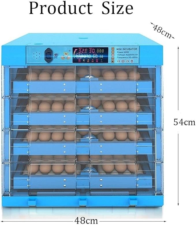 Eggs Incubator Automatic Turning 256Eggs Digital Large Farm Poultry Hatcher for Hatching Chicken Duck Dove Quail Temperature Control(