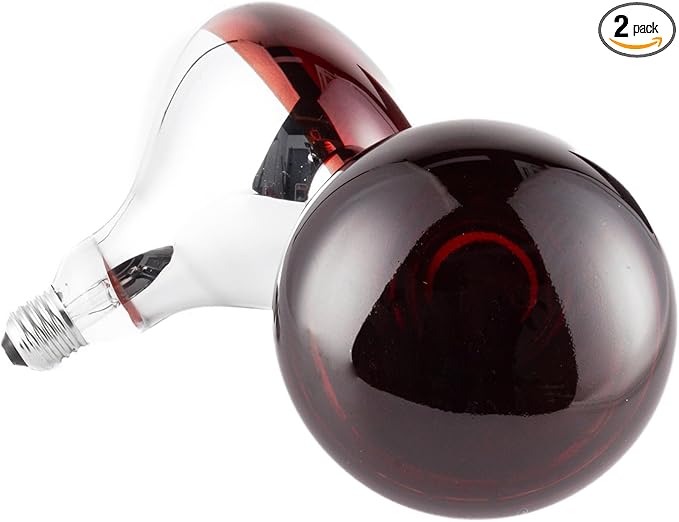 Heat Lamp Bulbs, R40/250 Watts Red Heat Lamps for Chicks, Infrared Reflector Heat Lamp for Chickens,Incandescent Medium E26 Base 2 Pack for Brooder Heater, Pet, Bathroom, Food