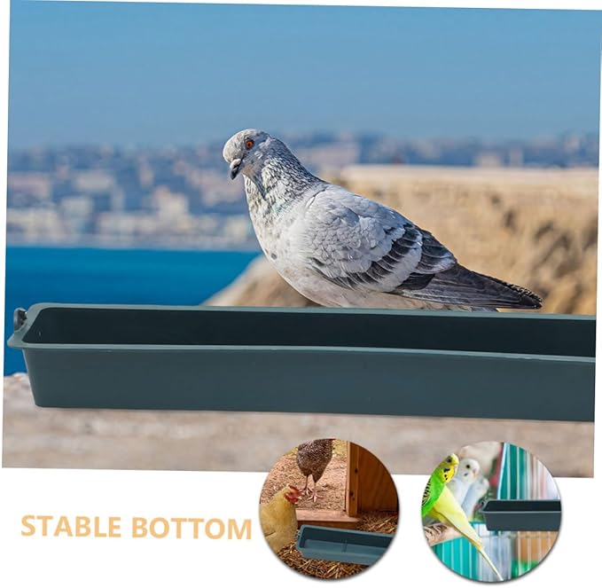 Kisangel 2pcs Hanging Plastic Chicken Feeder with 3-Grid Design, Anti-Spill Poultry Feed Trough for Cage, Sturdy Water and Vegetable Feeder for Ducks, Parrots, and Birds