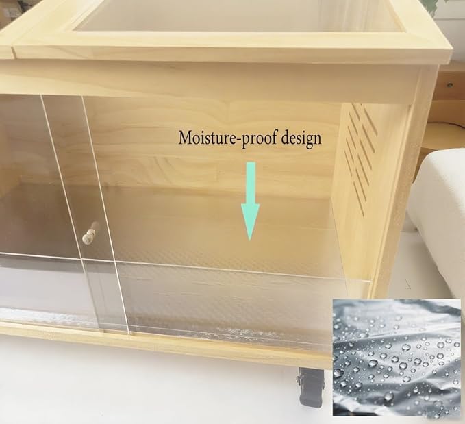 Brooder Box for Chicks Pine Wood Chicken brooder Box with Thermostat & Heating Lamp & Brake Casters， Solid Panels Chick brooder for Chicks, Ducklings, Hamsters, Guinea Pigs - Chew-Proof(32x16x16 in)