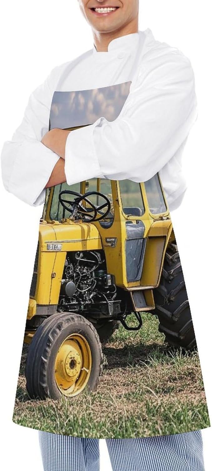 Waterproof Apron Adjustable Bib Aprons with Pockets Smiling Apron Kitchen Aprons for Women Men