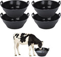 4Pcs Rubber Feed Pan, 3.1 Gallon Horse Feed Bucket Utility Feeder Bucket for Cats Dogs Goats Chicken Dust Bath Container Animal Feeding