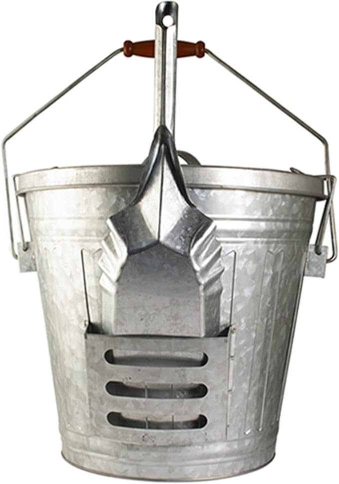 Audubon Woodlink Galvanized Steel Rustic Farmhouse Bird Food and Seed Locking Storage Bucket Bin with Scoop, Holds up to 16.5 Quarts or 25 Pounds